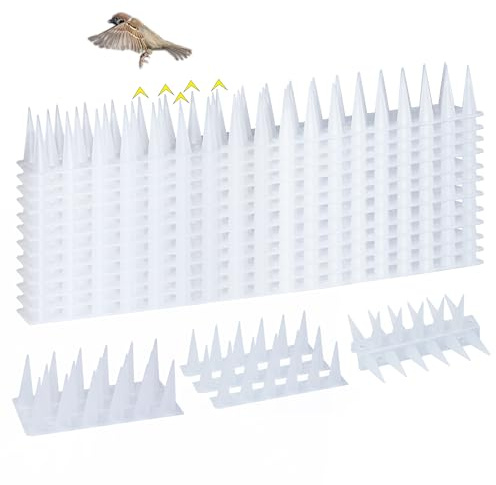 KOKMEYA Picos para pájaros, dispositivo disuasorio de pájaros al aire libre de 13.2 pies para pájaros, paloma, pájaro carpintero, ardilla, mapache, gato, disuasorio de pájaros de plástico para