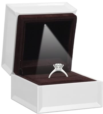 Ringbox mit LED-Licht, Luxuriöse Ringbox mit Licht, Ringbox aus Samt für Antrag, Verlobung, Hochzeit, Schmuck-Geschenkbox mit Licht für Männer und Frauen