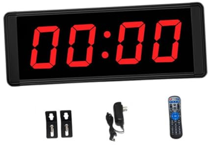 Baoblaze Rote LED-Timer-Stoppuhr, multifunktional, einstellbar, Fitness-Trainings-Timer, Fitnessstudio-Timer-Uhr für Veranstaltungen, Heimspiele, 4 Bit, 1.8 Zoll