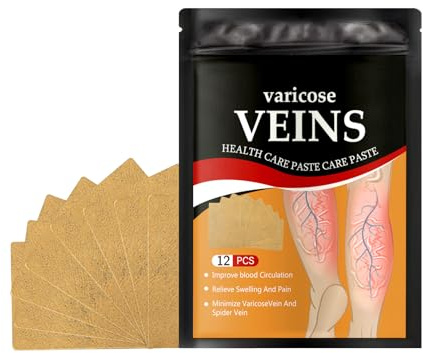Skeadex Krampfaderpflaster für Beine,12 pcs Varicose Veins Patch, Besenreiser Entfernungs, Spider Leg Repair Patch, für Leichtigkeit Füße Krampfadern, Blutgefäß Verstopft Ausbuchtung