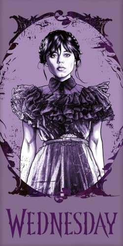 Jerry Fabrics Wednesday Ultra Soft Cotton Beach Towel 70x140 cm Bath Towel, 100% Cotton, Purple