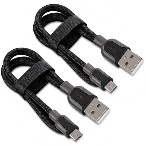 USB to Micro USB Cable 2M (2 Pack), Android Charger Cable, Nylon Braided Fast Charging Cable, Micro USB Data Sync Cord Compatible with Samsung Galaxy S7 S6 S5 J3 J5 J7, Huawei, LG, Kindle, PS4, Xbox