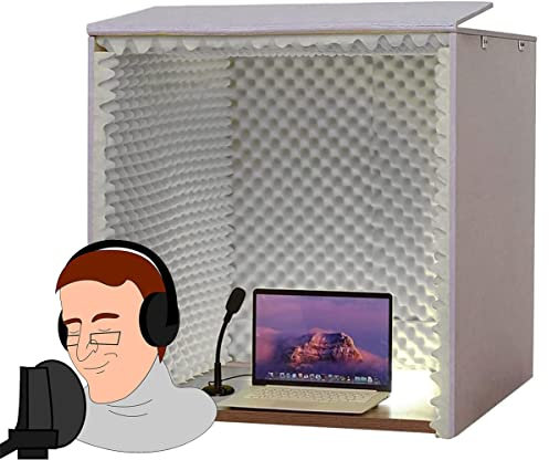 Portable Soundproof Booth Sound Proof Foam Panels 80 * 80 * 80CM Desktop Soundproof Cover Vocal Recording Booth Sound Booth microphone Soundproofing Acoustic Foam Panel for S