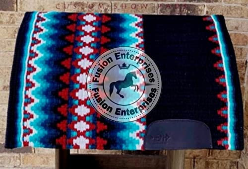 EQUIEMPRESS Sattelunterlage Western Show/Westernsatteldecke aus Neuseelandwolle, Top Wool Pad Sensor Flex (Anpassung möglich) A-42 (34 x 38)