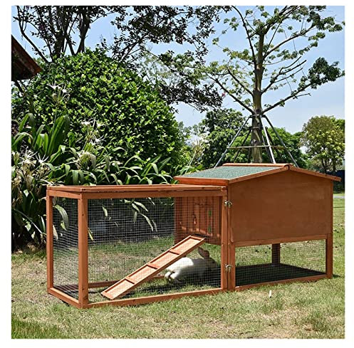 Kaninchenstall für draußen, für 3 Kaninchen, großer Kaninchenkäfig aus Holz, wasserdichter Hasenstall, Kleintierkäfig für den Vorortbauernhof
