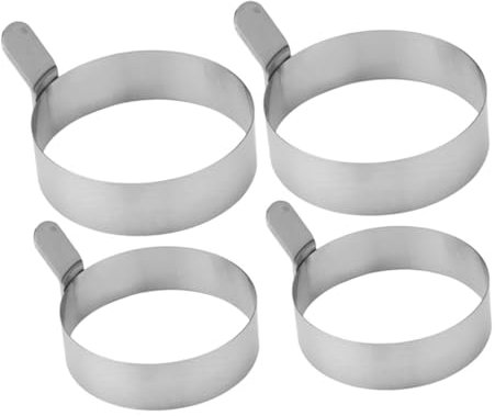 CIYODO 4piezas Molde Para Tortillas Anillos Redondos Pequeños Antiadherentes Herramienta Para Freír Huevos Sartén Para Cocina Casera y Tortillas De Maíz