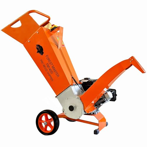 Forest Master FM14DDES Profi-Holzhäcksler mit Mulchaufsatz – 14PS Benzinmotor, Elektrostart, Äste bis 100 mm, Wendemesser, Direktantrieb, wartungsarmes Design