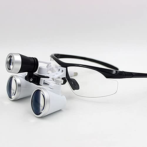 ASYHONG Vergrößerungsglas 3.5x2.5 Lupe Dentalgläser Zahnlups Binokular Medizinische chirurgische Lupen 320 mm420 mm (Farbe: Rot, Größe: 2,5) (Schwarz 3.5) KeYJ