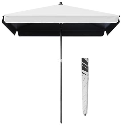 Parasol de Table rectangulaire 180 x 220 cm, Protection UV50+, Parasol de Plage d'extérieur, Parasol de Jardin Portable pour Balcon, Piscine, Cour, terrasse