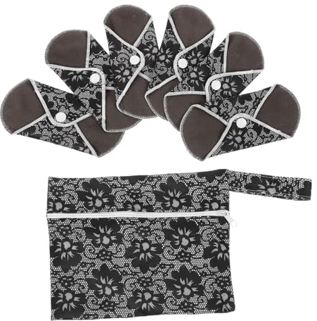 UTHCLO Wiederverwendbare 6 Stück Stoff Menstruationsbinden Sicher und Alltagstauglich aus Bambuskohlefasern mit Knopfverschluss Zufällige Farbe für Damen und Schwangere