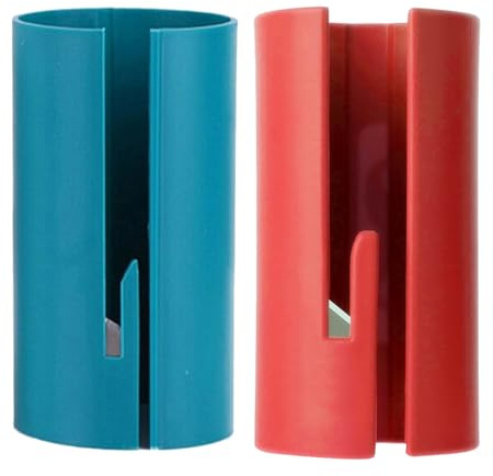 2PCS Wrapping Paper Cutter, Gift Wrap Cutter for Christmas & Birthday, Easy Sliding Cutters Paper Roll Holder Dispenser Cutting Tool for Wrapping Papers Rolls (Green+Red)