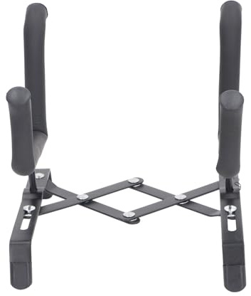 HUIOP Supporto Pieghevole per Piccoli Strumenti, Supporto Retrattile per Ukulele, Mandolino, Violino, Realizzato in Metallo e Spugna, Adatto a Tutte le Dimensioni, Piedini in Gomma
