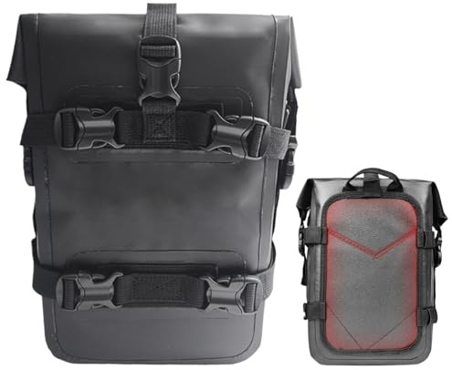 Zestivra Attrezzatura di guida impermeabile per telaio moto, bagaglio durevole con barra protettiva, pacchetto da viaggio, soluzione di stoccaggio sicura | accessorio affidabile per A