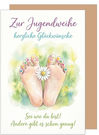 Edition Seidel Premium Glückwunschkarte zur Jugendweihe mit Umschlag. Jugendweihekarte Karte Grußkarte Spruch Sprüche Mädchen Junge Jugendliche Blume Natur bunt originell Wünsche (JW164 SW026)