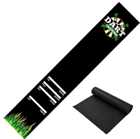 Dartmatte, 300x62cm Dartteppich Mit Abwurflinie –Kristallsamt Rutschfeste Gummimatte 4 Abwurfdistanzen, Schwarz | Dart Oche Matte Für Boden, Darts Zubehör, Ideal Für Steeldart dartscheibe zubehör