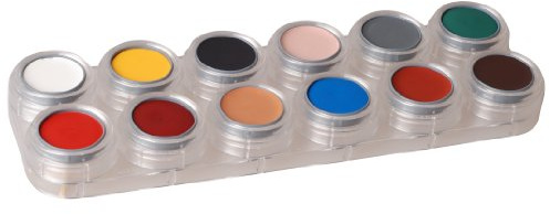 Grimas Profi Creme Makeup-Palette B, 12 Farben, brillante hochdeckende Theaterschminke, 12x2,5 ml