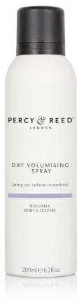 Percy & Reed Dry Volumising Hair Spray 200ml, Hair Volume Spray, Instant Root Lift, Lightweight Lasting Hold, Adds Bounce and Texture, UV Humidity Protection, Non Sticky, Session Styling