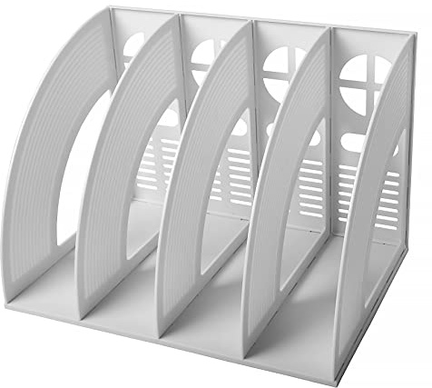 SAYEEC Schreibtisch-Organizer, Zeitschriften-Halter, für Dokumente, stabil, aus Kunststoff, 4 Fächer, Magazin-Halter, Schrank, zur Aufbewahrung und Präsentation, Organizer-Box