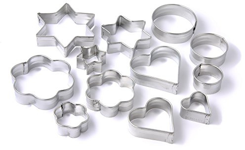 Zenker 12er Ausstecher-Set, Ausstechformen für Plätzchen, Kekse und Fondant, unterschiedliche Größen und vielfältige Motive, Menge: 1 x 12er Set
