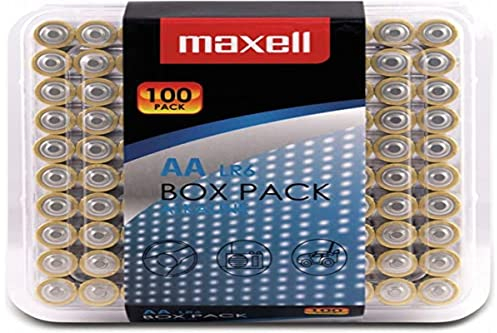 Maxell Set de 100 Piles Alcalines LR6 AA Argenté 790409