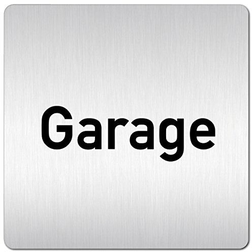 Türschilder24 XXL Schild - Türschild (B) • 125 x 125 mm • Garage • 1,5 mm Aluminium Vollmaterial • 100% Made in Germany