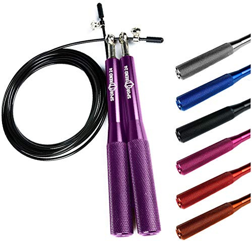 Sporttrend 24® Springseil mit Kugelgelenk und Längen verstellbar in verschiedenen Farben | Speed Jump Rope, Stahlseil zum Boxen, Ausdauertraining