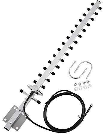 Eboxer WiFi Enrutador al Aire Libre de Antena Inalámbrica Direccional de 2.4GHz 25dBi con 2m Cable, Conector RP-SMA, Alta Ganancia, 890-960/1710-1880 MHz