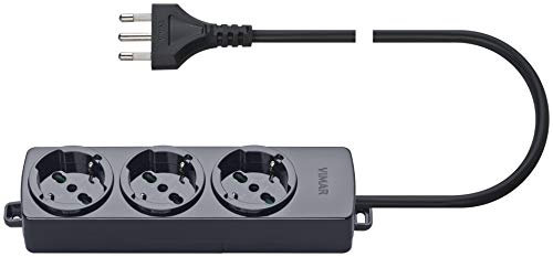 Vimar 01290.CC Presa multipla con 3 prese universali, cavo 2 metri