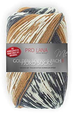 Unbekannt Pro Lana Fjord Socks Color 187 - Ovillo de lana para calcetines, diseño noruego, color marrón y gris
