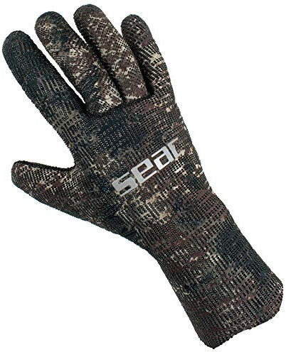 Seac Ultraflex Camo, Ultra-elastische 3 mm Neoprenhandschuhe für Tauchen und Unterwasser-Speerfischen, rutschfest