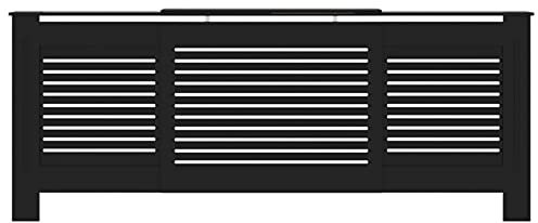 Tidyard Radiator Cover MDF Modern Decorative Cabinet for Home Living Room Black 205cm Model325552