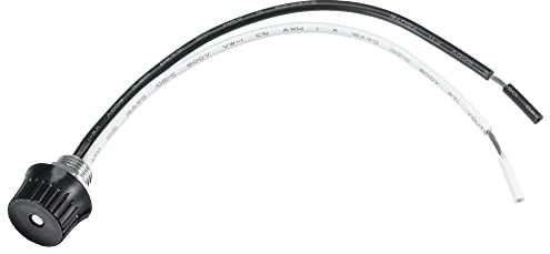 sourcing map Baldachin Schalter 1,5A 250V AC/3A 125V AC Drehstil Ein/aus Metallgewindesockel Anschlusskabel ZE-105M für Lampe DIY Projekt Schwarz