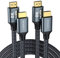 CABNEER 8K HDMI 2.1 Kabel 3meter 2 Stücke, HDMI Kabel Hoch Geschwindig 48Gbps 8K@60Hz 4K@120Hz 2.2/2.3 für Dolby eARC HDCP HDR, Kompatibel mit HDTV, Laptop etc