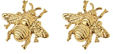 SEIWEI Vintage honungsbi formade skåpknoppar draghandtag guld bi knopp koppar skåp, byråer, dörrar, skåp och lådor knopp antik heminredning tillbehör [2 delar]