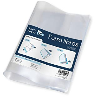 RAYLU PAPER — Couverture de livre ajustable avec bandes adhésives, 5 pièces, couvertures de livres autocollantes en PVC durable de 130 microns, installation facile et rapide (21,6 x 39)
