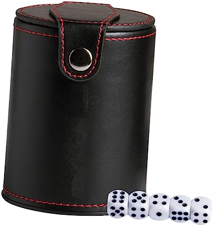Toyvian Würfelbecher Satz Mit 5 Würfeln Doppelwandiger Deckel Stabiler Würfelbecher Mit Flacher Basis Verschließbar Partyspielzubehör Für Spieleabende Und Reisen