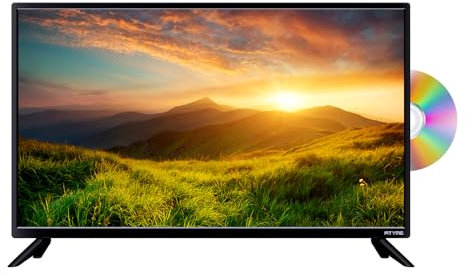 ATYME 24AM5DVD, clase de 24 pulgadas, 60 Hz, 720P HD LED TV plana DVD Combo TV, 1 USB, 2 HDMI, 1 VGA, reproductor de DVD integrado de doble canal de 6 W, altavoces y monitor de televisión