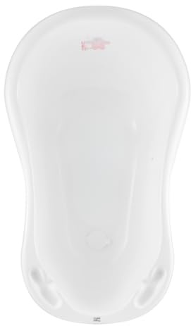 Hylat Baby - Friends Weiß - Babywanne mit Stöpsel - TÜV Rheinland zertifiziert - stabil und bequem, Ideal für Neugeborene und Babys bis zu 12 Monaten - Lite-Kollektion - Praktische, Kinder, Baden