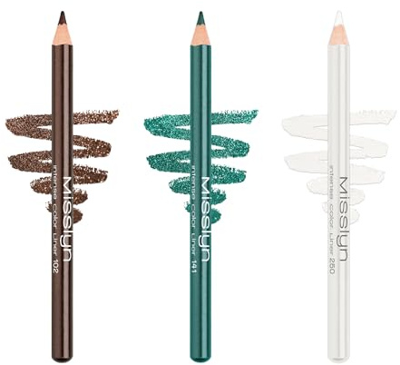 Misslyn | Matita per Occhi senza Sbavature, 3 Matite per Trucco a Tinta Intensa e Occhi Colorati - Set Tre Matite