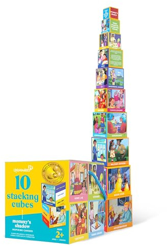 Upbounders® Stacking & Nesting Blocks | FSC®-Certified Educational Toy for Toddlers 2+ | Montessori-Inspired Learning Toy with Career-Themed Illustrations | Develops Fine Motor & Cognitive Skills