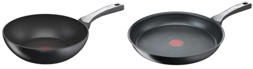 Tefal Unlimited On, Premium Cookware, 28 cm Wok Pan, UK's Longest Lasting Non-Stick, Frying Pan & Unlimited On, Premium Cookware, 32 cm Frying Pan, UK's Longest Lasting Non-Stick