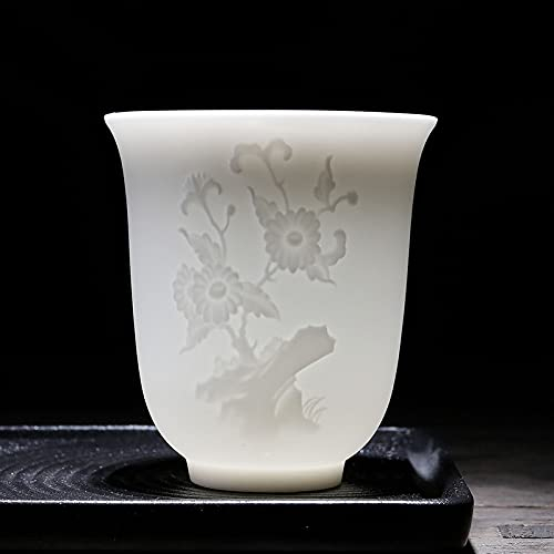 Taza de té china Kung Fu Taza de té japonesa， Taza de té de cerámica, taza de meditación, tazón de té con relieve tridimensional hecho a mano, accesorios chinos, taza, juegos de té modernos
