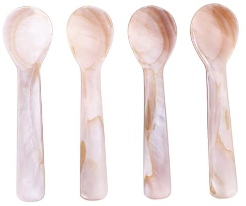 Mikinona Juego De 2 Cucharas Reutilizables Con Diseño De Concha Para El Hogar Restaurantes Catering Y Cenas 4 Unidades X 2