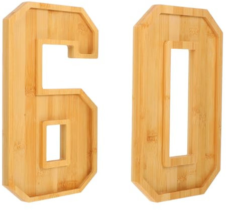 HOLIDYOYO Number Shape Wood Tray 60 Fillable Large Charcuterie Board