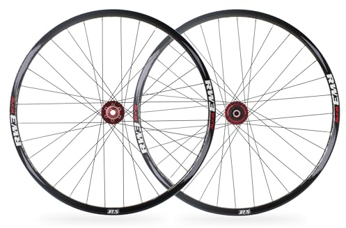 RXR MTB Wheelset 26/27.5/29 inch for Disc Brake, Thru Axle and Quick Release Support Conversion, Aluminum Alloy 32H for 8-11speed Casstte Red Hubs