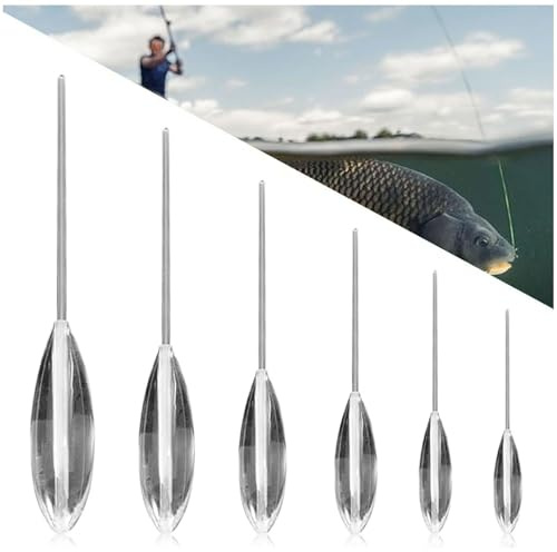 Tkxjry 6 stycken fiskeresbirolino-set, långsam sjunkande set, hållbart öringfiske, Sbirolino, flytande, Sbirolino, 8 g, 10 g, 15 g, 20 g, 25 g, 30 g, för öringsdeg och spoonger öring