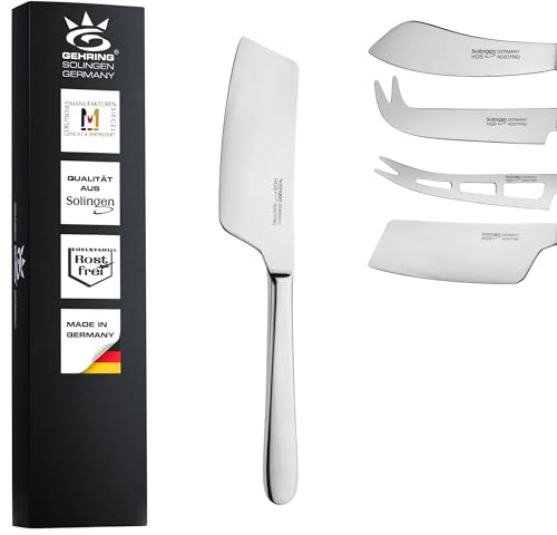 Gehring Solingen Käsebeil Serie Pur I ergonomischer Edelstahlgriff I Käse Messer I rostfreier Edelstahl I Käse Besteck I Kräuter Messer I spülmaschinengeeignet I Made in Germany