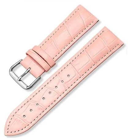 WENH Bambumönster läderarmband Unisex klocktillbehör 12mm 14mm 16mm 18mm 20mm 22mm 24mm(Pink,22mm)
