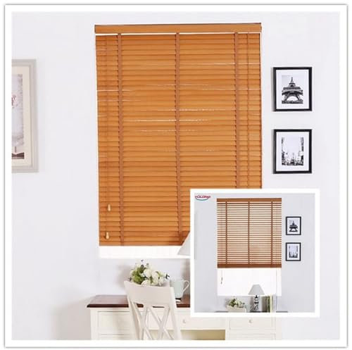 Echtholz-Jalousien für Türen und Fenster, einfache Montage, Vorhänge für Zuhause und Büro, Dekoration, Verdunkelung, Wärmeisolierung, atmungsaktive Fensterläden, Holzrollos für den Innenbereich, 50 x
