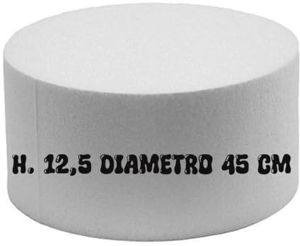Base in Polistirolo Tonda Diametro 45 cm H12,5 cm – Supporto Professionale per Torte a Piani e Cake Design